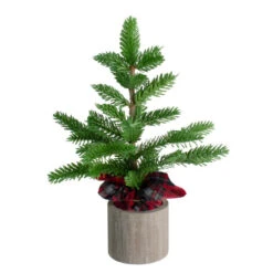 Northlight 1.3' Potted Pine Medium Artificial Tabletop Christmas Tree - Unlit