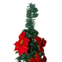 Northlight 6' Pre-Lit Slim Pre-Decorated Poinsettia Pop-Up Artificial Christmas Tree -Christmas Decoration Shop northlight sm27458 2 49868.1665610751