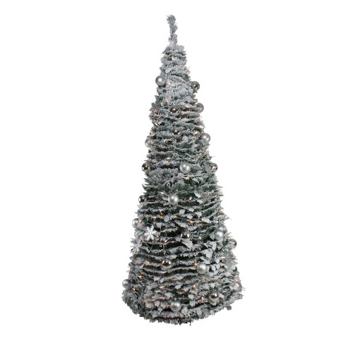 Northlight 6' Pre-Lit Flocked Pre-Decorated Pop-Up Artificial Christmas Tree 3 Northlight 6' Pre-Lit Flocked Pre-Decorated Pop-Up Artificial Christmas Tree