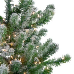 Northlight 4.5' Pre-Lit Full Flocked Natural Emerald Artificial Christmas Tree - Warm Clear Lights -Christmas Decoration Shop northlight v04016 1 99868.1588354134