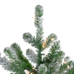 Northlight 4.5' Pre-Lit Full Flocked Natural Emerald Artificial Christmas Tree - Warm Clear Lights -Christmas Decoration Shop northlight v04016 2 14223.1588354134
