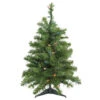 Northlight 2' Pre-Lit Medium Canadian Pine Artificial Christmas Tree- Multi Lights, Green Wire