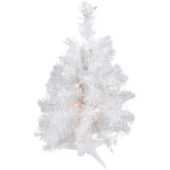 Northlight 18" Pre-Lit Medium Snow White Artificial Christmas Tree - Clear Lights