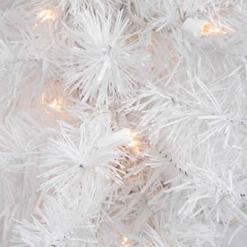 Northlight 18" Pre-Lit Medium Snow White Artificial Christmas Tree - Clear Lights 6 Northlight 18" Pre-Lit Medium Snow White Artificial Christmas Tree - Clear Lights - Image 4