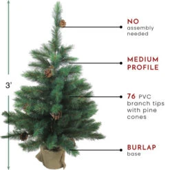 Northlight 3' Potted Royal Oregon Pine Burlap Base Full Artificial Christmas Tree - Unlit -Christmas Decoration Shop northlight v15919 thumbnail 85202.1665591527