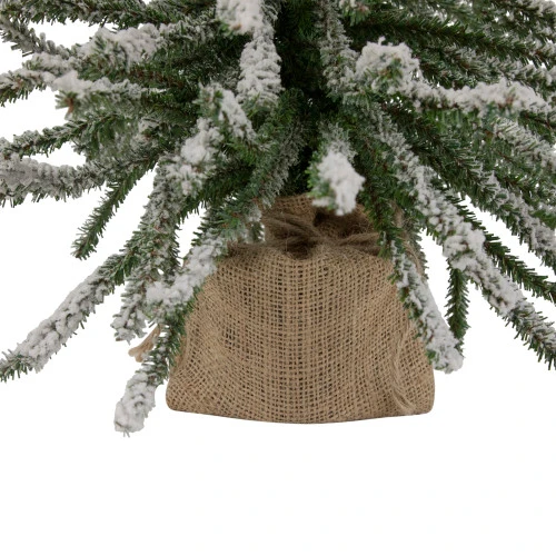 Northlight 2' Potted Flocked Downswept Mini Village Pine Medium Artificial Christmas Tree - Unlit 7 Northlight 2' Potted Flocked Downswept Mini Village Pine Medium Artificial Christmas Tree - Unlit - Image 5
