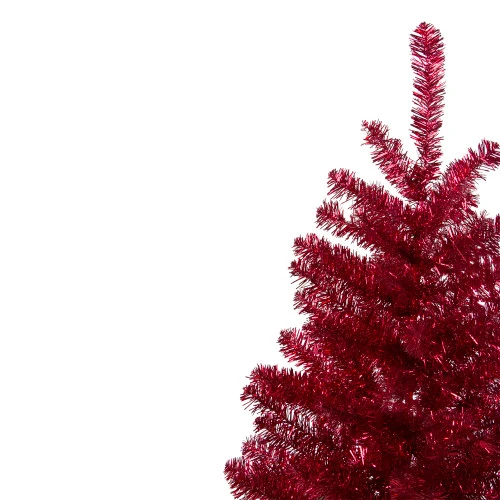 Northlight 3' Metallic Crimson Tinsel Artificial Christmas Tree - Unlit 5 Northlight 3' Metallic Crimson Tinsel Artificial Christmas Tree - Unlit - Image 3