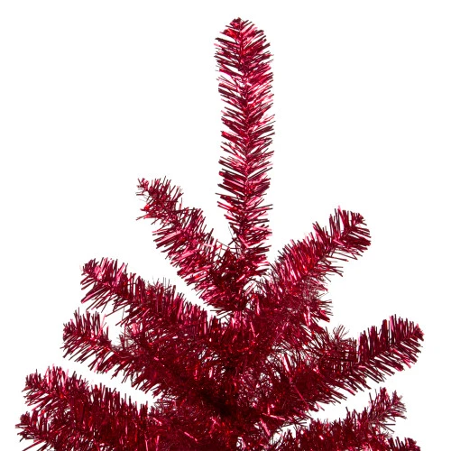 Northlight 3' Metallic Crimson Tinsel Artificial Christmas Tree - Unlit 6 Northlight 3' Metallic Crimson Tinsel Artificial Christmas Tree - Unlit - Image 4