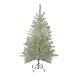 Northlight 4.5' Metallic Platinum Artificial Tinsel Christmas Tree - Unlit