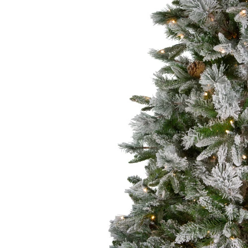 Northlight 7.5' Pre-Lit Flocked Rosemary Emerald Angel Pine Artificial Christmas Tree - Clear LED Lights 7 Northlight 7.5' Pre-Lit Flocked Rosemary Emerald Angel Pine Artificial Christmas Tree - Clear LED Lights - Image 5
