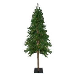 Northlight 6' Pre-Lit Medium Alpine Artificial Christmas Tree - Multicolor Lights