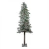 Northlight 6' Lightly Flocked Glittered Woodland Alpine Artificial Christmas Tree - Clear Lights -Christmas Decoration Shop northlight yt8658 fk 16518.1588396977