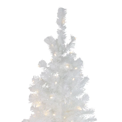 Northlight 6.5' Pre-Lit Pencil White Winston Pine Artificial Christmas Tree - Warm White LED Lights 4 Northlight 6.5' Pre-Lit Pencil White Winston Pine Artificial Christmas Tree - Warm White LED Lights - Image 2