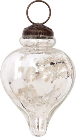 6 Pack | Mercury Glass Small Ornaments (3.25-inch, Silver, Carla Design) - Great Gift Idea, Vintage-Style Decorations For Christmas, Special Occasions, Home Decor And Parties -Christmas Decoration Shop or142sv 6pk mercury glass ornaments silver carla image 3