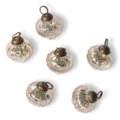 6 Pack | Mercury Glass Mini Ornaments (1.5-inch, Silver, Tania Design) - Great Gift Idea, Vintage-Style Decorations For Christmas And Home Décor -Christmas Decoration Shop or185sv 6pk mercury glass ornaments silver tania image 2