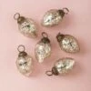 6 Pack | Mercury Glass Mini Ornaments (1.75-inch, Silver, Marie) - Great Gift Idea, Vintage-Style Decoration For Christmas, Home Decor And Parties