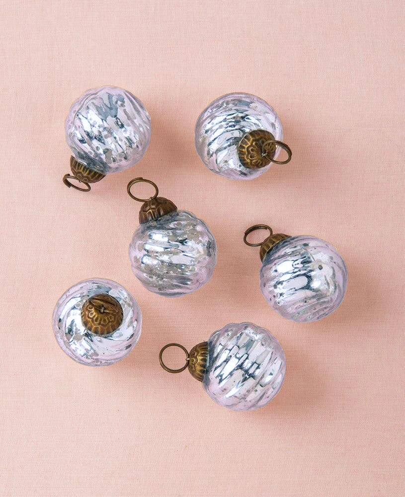 6 Pack | Mini Mercury Glass Ball Ornaments (1.5-inch, Silver, Swirl Motif, Solene Design) - Great Gift Idea, Vintage-Style Decorations For Christmas, Special Occasions, Home Decor And Parties 4 6 Pack | Mini Mercury Glass Ball Ornaments (1.5-inch, Silver, Swirl Motif, Solene Design) - Great Gift Idea, Vintage-Style Decorations For Christmas, Special Occasions, Home Decor And Parties - Image 2