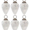 6 Pack | Small Mercury Glass Ornaments (3-inch, Silver, Laura Design) - Great Gift Idea, Vintage-Style Decorations For Christmas, Special Occasions, Home Decor And Parties -Christmas Decoration Shop or83sv 6pk mercury glass ornaments silver laura