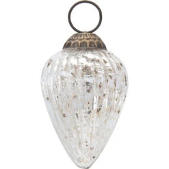 6 Pack | Small Mercury Glass Ornaments (3-inch, Silver, Laura Design) - Great Gift Idea, Vintage-Style Decorations For Christmas, Special Occasions, Home Decor And Parties -Christmas Decoration Shop or83sv 6pk mercury glass ornaments silver laura image 2