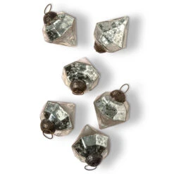 6 Pack | Mercury Glass Small Ornaments (3-inch, Silver, Elizabeth Design) - Great Gift Idea, Vintage-Style Decorations For Christmas, Special Occasions, Home Decor And Parties -Christmas Decoration Shop or87sv 6pk mercury ornaments silver elizabeth image 2
