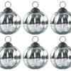 6 Pack | Large Mercury Glass Ball Ornaments (3-Inch, Silver, Posey Ball Design) - Great Gift Idea, Vintage-Style Decorations For Christmas