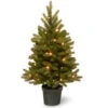 Christmas Central 3' Pre-lit Potted Jersey Fraser Fir Artificial Christmas Tree, White LED Lights -Christmas Decoration Shop pejf1 306 30 b 38772.1664380271