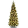 Christmas Central 9’ Pre-Lit Slim Tiffany Fir Artificial Christmas Tree, White Lights