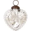 3" Silver Viola Mercury Glass Heart Ornament Christmas Tree Decoration -Christmas Decoration Shop small mercury glass ornaments viola design heart shape silver