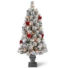 Christmas Central 4’ Pre-Lit Potted Snowy Bristle Pine Artificial Christmas Tree, Clear Lights -Christmas Decoration Shop snp7 308 40 88210.1588348967