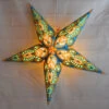 24" Turquoise / Yellow Peacock Glitter Paper Star Lantern, Hanging Decoration -Christmas Decoration Shop star lantern glitter peacock turquoise