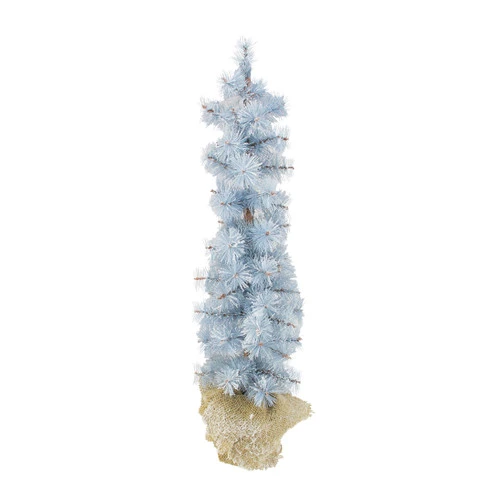 2' Blue Potted Frosted Pine Slim Artificial Christmas Tree - Unlit 3 2' Blue Potted Frosted Pine Slim Artificial Christmas Tree - Unlit