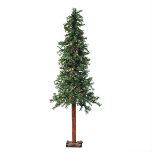 6' Pre-Lit Traditional Woodland Alpine Artificial Christmas Tree - Multi-Color Lights 3 6' Pre-Lit Traditional Woodland Alpine Artificial Christmas Tree - Multi-Color Lights
