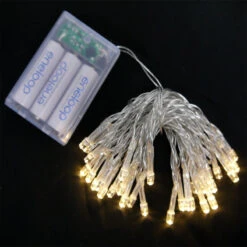 30 LED Warm White Mini String Lights, 10.8 FT Clear Cord, Battery Operated Powered