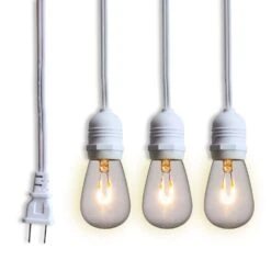 Triple Socket White Weatherproof Outdoor Pendant Light Lamp Cord For Lanterns, E26, 19 FT -Christmas Decoration Shop whiteOUTE26socket 1