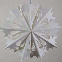 Quasimoon Pizzelle Paper Snowflake Lantern (20-Inch, White, Winter Angel Snowflake Design) - Great With Or Without Lights - Holiday Snowflake Decorations -Christmas Decoration Shop winter snowflake paper star lantern angel image 3