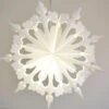24" White Winter Clover Christmas Holiday Snowflake Paper Star Lantern, Hanging