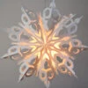 Pizzelle Paper Snowflake Lantern (24-Inch, White, Winter Frozen Snowflake Design) -Christmas Decoration Shop winter snowflake paper star lantern frozen