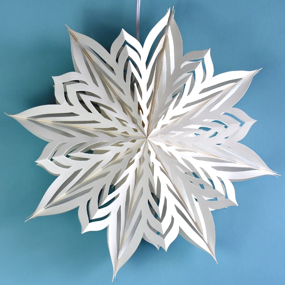 Quasimoon Pizzelle Paper Snowflake Lantern (18-Inch, White, Raffica Snowflake Design) - Great With Or Without Lights - Holiday And Snowflake Decorations 5 Quasimoon Pizzelle Paper Snowflake Lantern (18-Inch, White, Raffica Snowflake Design) - Great With Or Without Lights - Holiday And Snowflake Decorations - Image 3