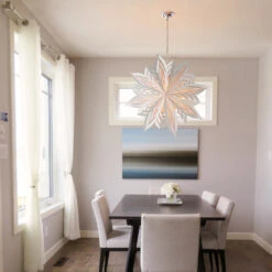 Quasimoon Pizzelle Paper Snowflake Lantern (18-Inch, White, Raffica Snowflake Design) - Great With Or Without Lights - Holiday And Snowflake Decorations 11 Quasimoon Pizzelle Paper Snowflake Lantern (18-Inch, White, Raffica Snowflake Design) - Great With Or Without Lights - Holiday And Snowflake Decorations -Christmas Decoration Shop winter snowflake paper star lantern rune star image 4