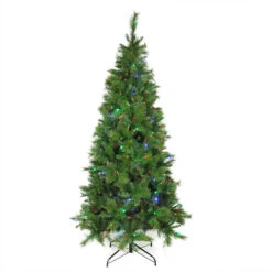 Northlight 7' Pre-Lit Slim Mount Beacon Pine Artificial Christmas Tree - Multicolor LED Lights -Christmas Decoration Shop zghyphu8xlzxusnlb3pejtldj3cgb2k7 11568.1588369479